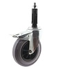 Zwenkwiel rubber 160 indoor ronde buis 19-21,5mm met rem