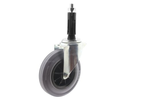 Zwenkwiel rubber 160 indoor ronde buis 21,5-24mm  Zwenkwiel rubber 160 indoor ronde buis 21,5-24mm