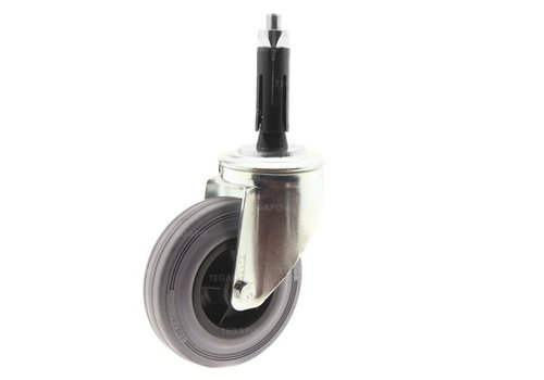 Zwenkwiel rubber 125 indoor ronde buis 24-27mm  Zwenkwiel rubber 125 indoor ronde buis 24-27mm