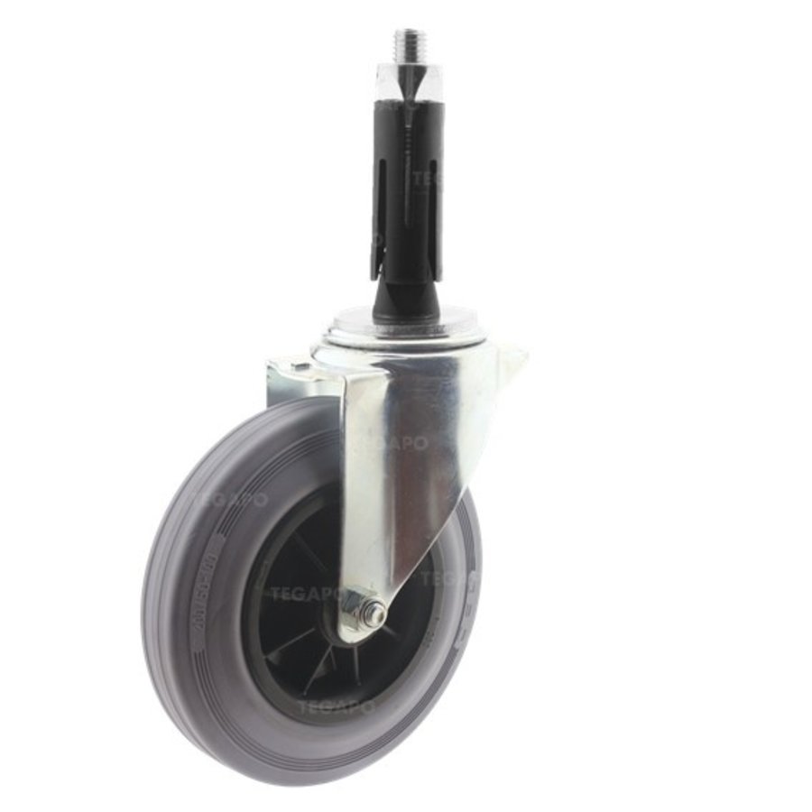 Zwenkwiel rubber 160 indoor ronde buis 24-27mm-1