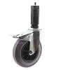 Zwenkwiel rubber 160 indoor ronde buis 27-30mm met rem