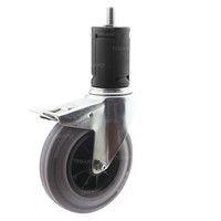 Zwenkwiel rubber 160 indoor ronde buis 40-45mm met rem