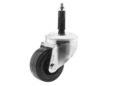 Zwenkwiel rubber 80 3KO ronde buis 24-27mm  Zwenkwiel rubber 80 3KO ronde buis 24-27mm