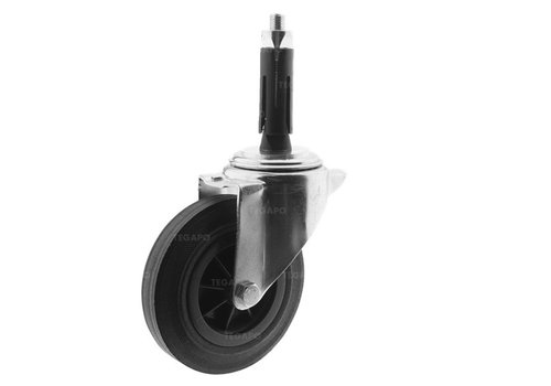 Zwenkwiel rubber 160 3KO ronde buis 24-27mm  Zwenkwiel rubber 160 3KO ronde buis 24-27mm