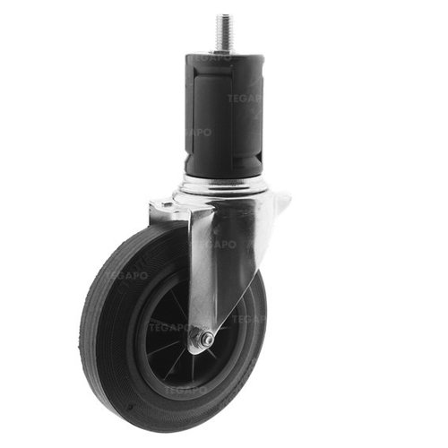 Zwenkwiel rubber 200 3KO ronde buis 40-45mm  Zwenkwiel rubber 200 3KO ronde buis 40-45mm