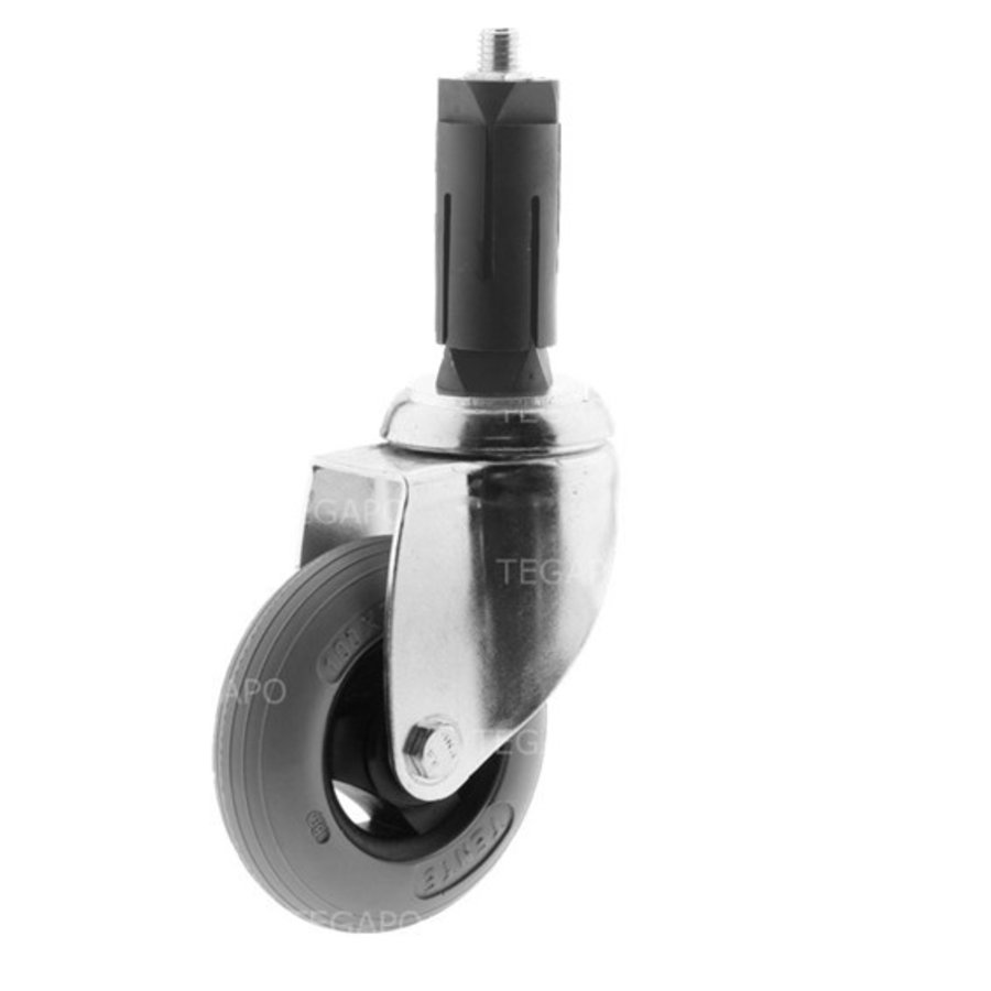 Zwenkwiel unilast rubber 100 3KS ronde buis 31-35mm-1