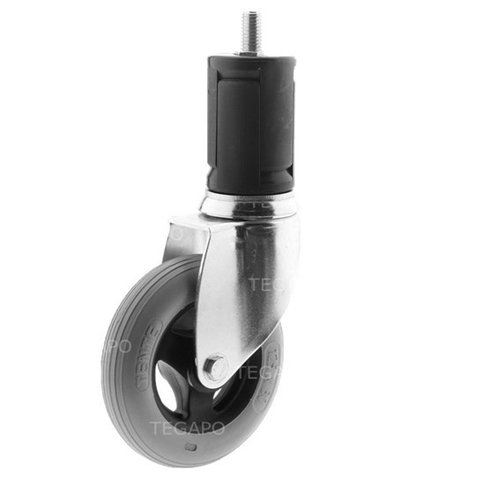 Zwenkwiel unilast rubber 125 3KS ronde buis 40-45mm  Zwenkwiel unilast rubber 125 3KS ronde buis 40-45mm