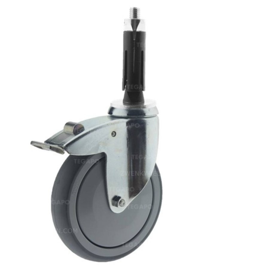 Zwenkwiel 150 verzinkt 2TPKO ronde buis 19-21,5mm met rem-1