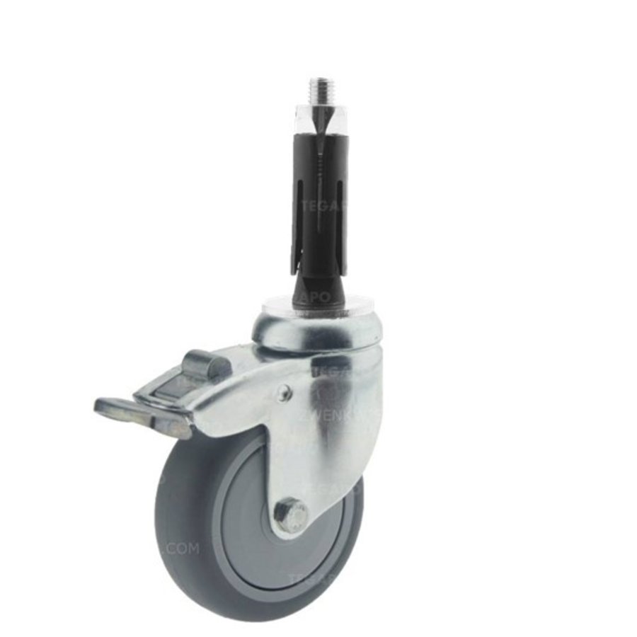 Zwenkwiel 75 verzinkt 2TPKO ronde buis 24-27mm met rem-1