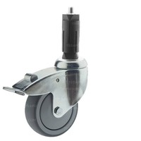 Zwenkwiel 100 verzinkt 2TPKO ronde buis 27-30mm met rem