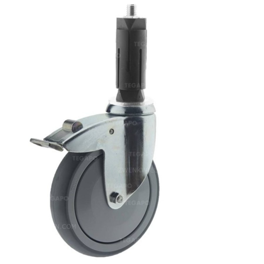 Zwenkwiel 150 verzinkt 2TPKO ronde buis 31-35mm met rem-1