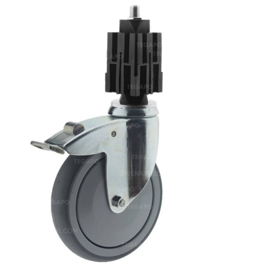 Zwenkwiel 125 verzinkt 2TPKO vierkante koker 36-40mm met rem-1