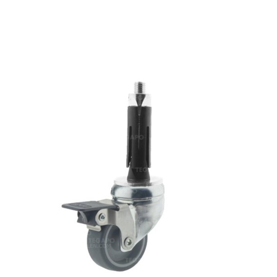 Zwenkwiel 50 verzinkt 2TP ronde buis 24-27mm met rem-1