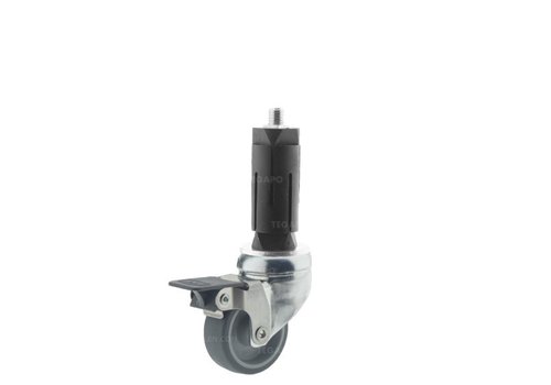 Zwenkwiel 50 verzinkt 2TP ronde buis 31-35mm met rem  Zwenkwiel 50 verzinkt 2TP ronde buis 31-35mm met rem