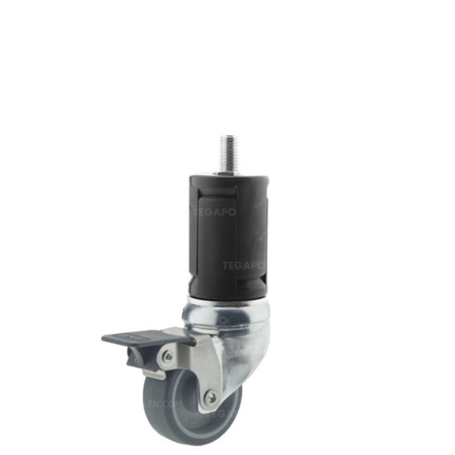 Zwenkwiel 50 verzinkt 2TP ronde buis 36-39mm met rem-1