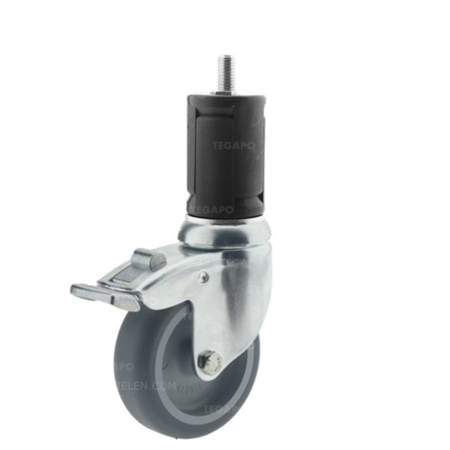 Zwenkwiel 75 verzinkt 2TP ronde buis 36-39mm met rem-1