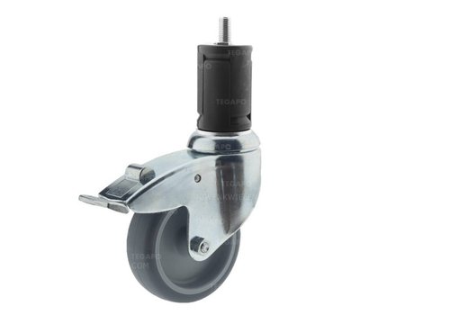 Zwenkwiel 100 verzinkt 2TP ronde buis 36-39mm met rem 