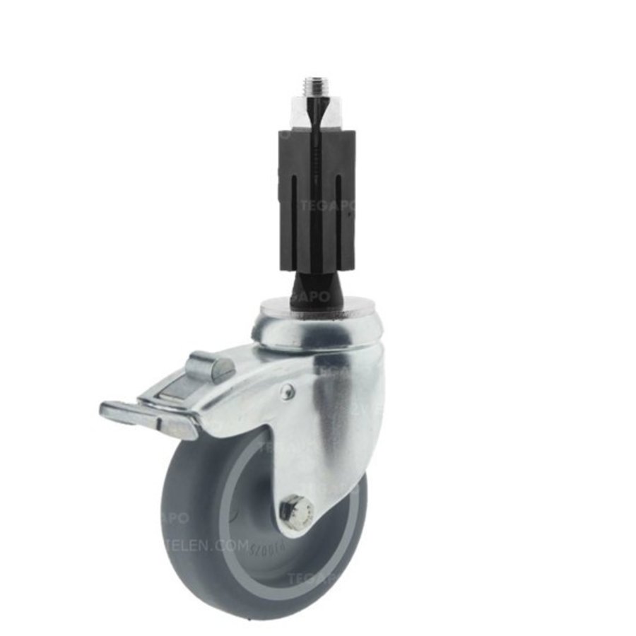 Zwenkwiel 75 verzinkt 2TP vierkante koker 21,5-24mm met rem-1