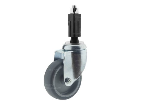 Zwenkwiel 100 verzinkt 2TP vierkante koker 24-27mm  Zwenkwiel 100 verzinkt 2TP vierkante koker 24-27mm
