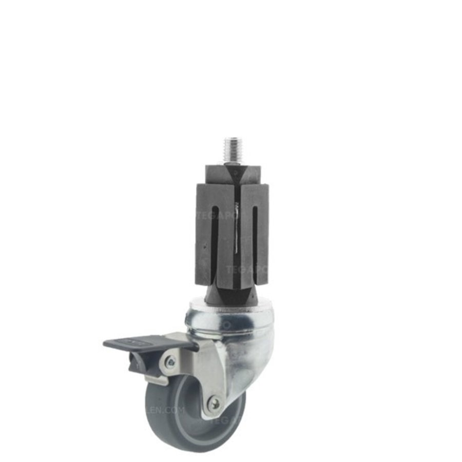 Zwenkwiel 50 verzinkt 2TP vierkante koker 27-30mm met rem-1