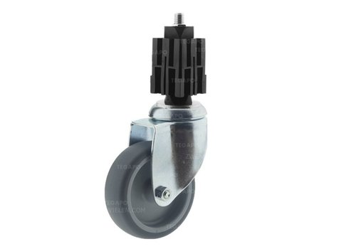 Zwenkwiel 100 verzinkt 2TP vierkante koker 36-40mm  Zwenkwiel 100 verzinkt 2TP vierkante koker 36-40mm