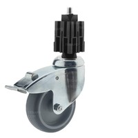 Zwenkwiel 100 verzinkt 2TP vierkante koker 36-40mm met rem