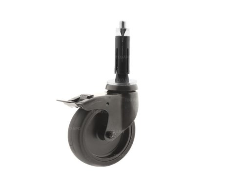 Zwenkwiel 100 black line 2TP ronde buis 21,5-24mm met rem  Zwenkwiel 100 black line 2TP ronde buis 21,5-24mm met rem