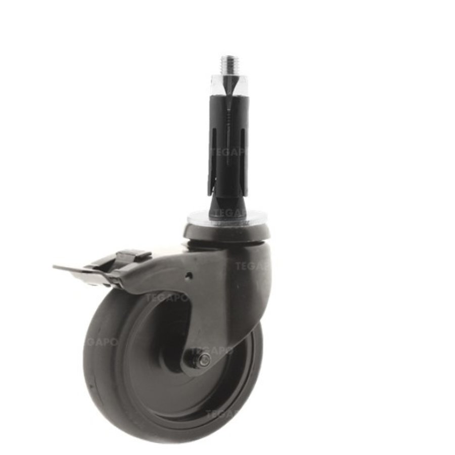 Zwenkwiel 100 black line 2TP ronde buis 21,5-24mm met rem-1
