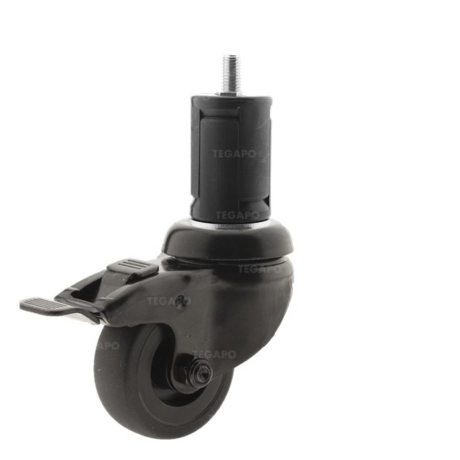 Zwenkwiel 50 black line 2TP ronde buis 40-45mm met rem-1