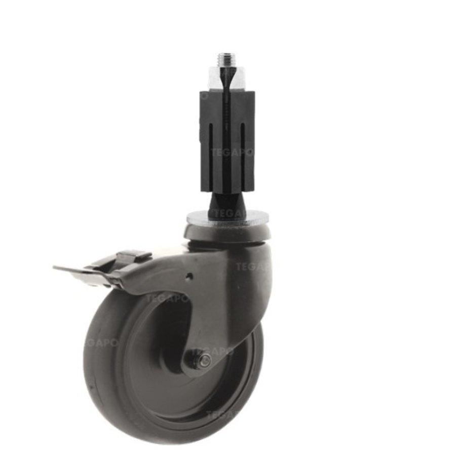 Zwenkwiel 100 black line 2TP vierkante koker 21,5-24mm met rem-1