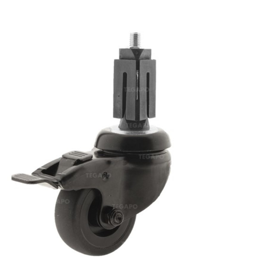 Zwenkwiel 50 black line 2TP vierkante koker 27-30mm met rem-1