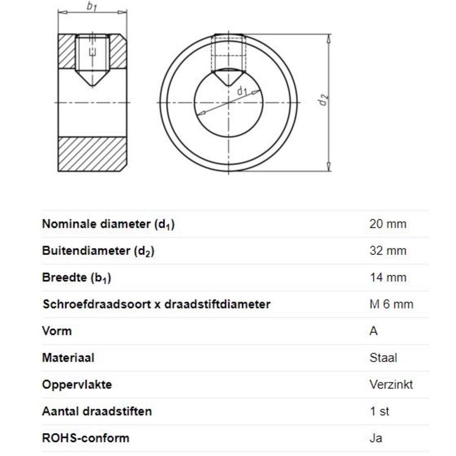 Stelring voor asdiameter 20mm-3
