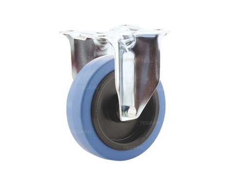 TENTE bokwiel elastisch rubber blauw 125 3KO plaat 