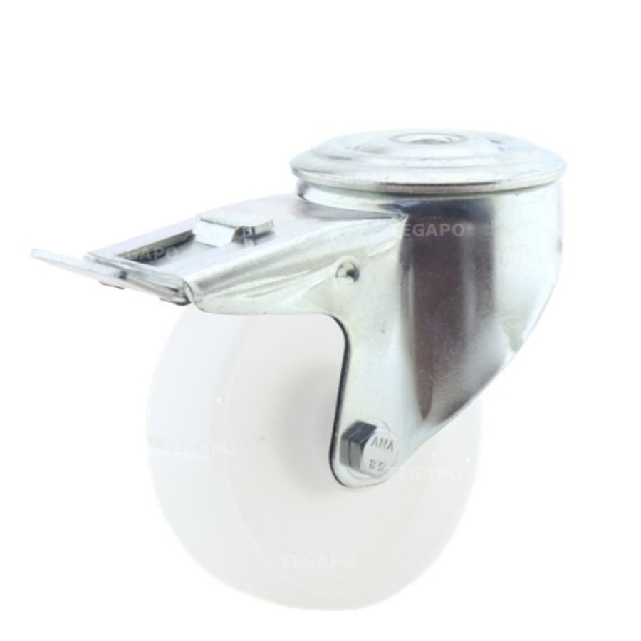 TENTE zwenkwiel nylon 3NO 100mm boutgat met rem-1