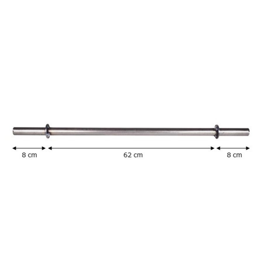 RÖLLEX metalen as 20mm lengte 80cm met steunring