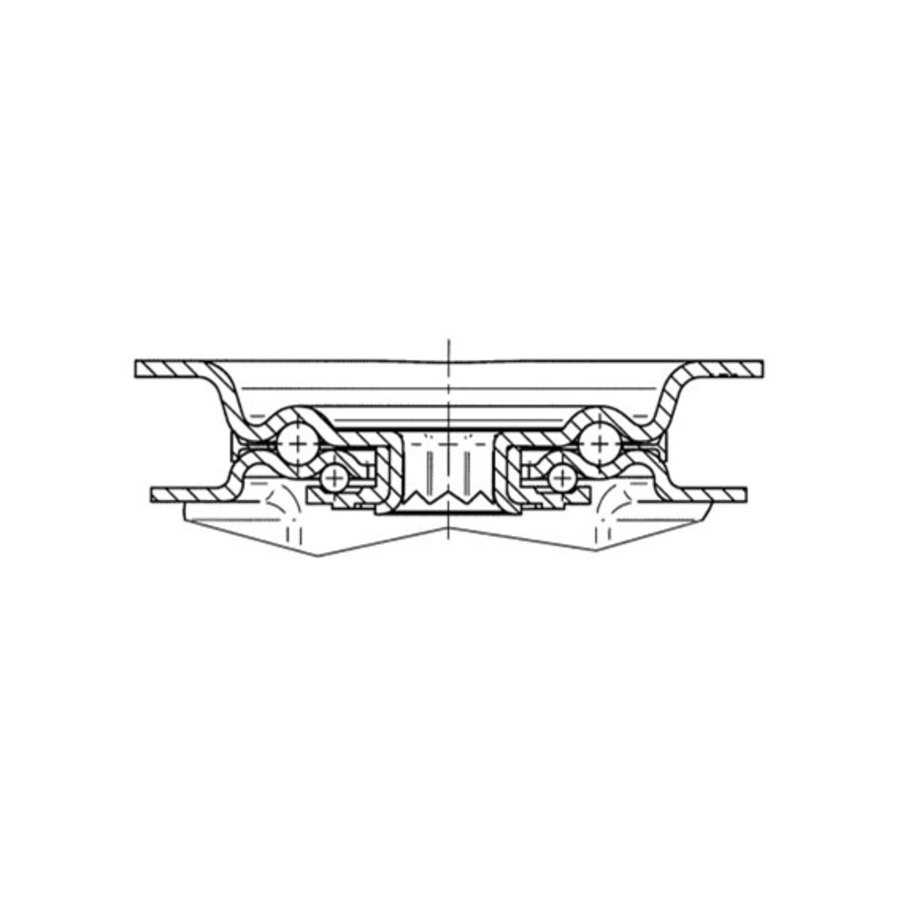 TENTE zwenkwiel nylon 3NO 80mm plaat met rem