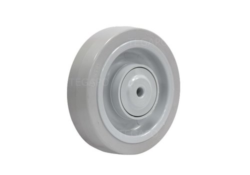 Elastisch rubber wiel 160mm 3KO kogellager asgat 12mm  Elastisch rubber wiel 160mm 3KO kogellager asgat 12mm