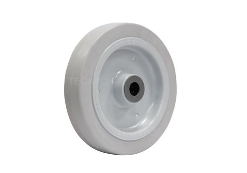 Elastisch rubber wiel 200mm 3KO rollager asgat 20mm  Elastisch rubber wiel 200mm 3KO rollager asgat 20mm