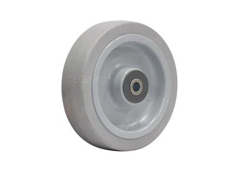 Elastisch rubber wiel 160mm 3KO rollager asgat 12mm  Elastisch rubber wiel 160mm 3KO rollager asgat 12mm