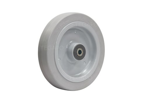 Elastisch rubber wiel 200mm 3KO rollager asgat 12mm  Elastisch rubber wiel 200mm 3KO rollager asgat 12mm