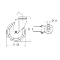 TENTE zwenkwiel RVS 125 7TP boutgat