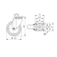 TENTE zwenkwiel RVS 125 7TP plaat