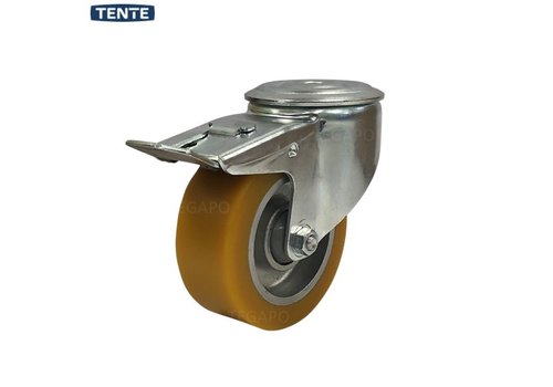 Zwenkwiel polyurethaan 100 5SO boutgat met rem 