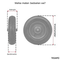 STAX kruiwagenwiel luchtband lijnprofiel met as 250mm