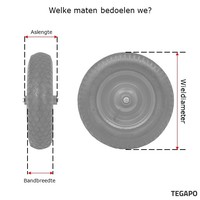 Kruiwagenwiel PRO+ luchtband lijnprofiel met as 150mm