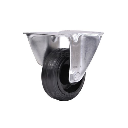 Livellö bokwiel rubber 80 2KO plaat 