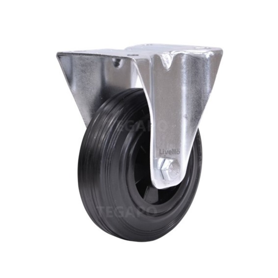 Livellö bokwiel rubber 125 2KO plaat-1