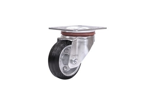 EdelRader zwenkwiel rubber 80mm 2SO plaat 