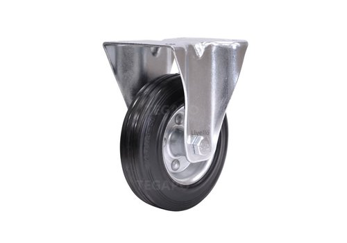 Livellö bokwiel rubber 125 2SO plaat 