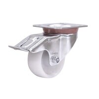 EdelRader zwenkwiel nylon 80mm 2NO plaat met rem